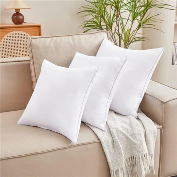 18 x 18 Pillow Inserts Set of 2 White Throw Pillow Inserts with Soft - Picture 3 of 7